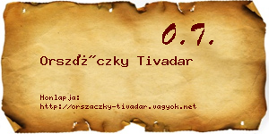 Orszáczky Tivadar névjegykártya