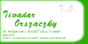 tivadar orszaczky business card